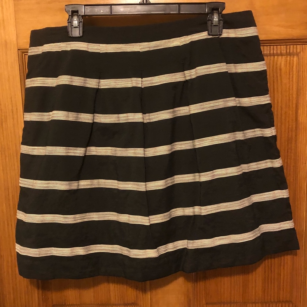 Fun Black & Tan Striped A-Line FALL Skirt